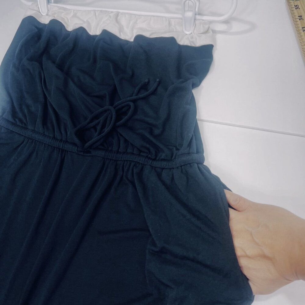 Women's Maxi Strapless Dress Black and White Size Medium - Picture 10 of 11